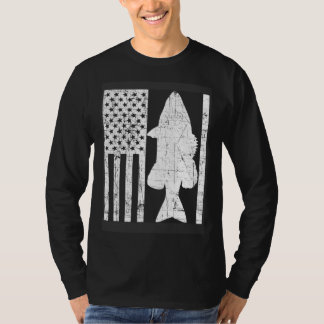 Bassvissen USA Amerikaanse vlag Visser Largemouth T-shirt