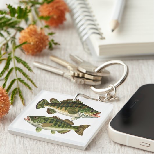 Bassvissen Vissers en Visvrouwen Sleutelhanger (Voorkant Rechts)