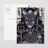 Bast Cat Goddess Egyptian Briefkaart (Voorkant / Achterkant)