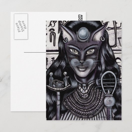 Bast Cat Goddess Egyptian Briefkaart (Voorkant / Achterkant)