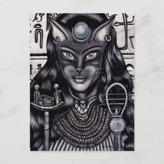 Bast Cat Goddess Egyptian Briefkaart (Voorkant)
