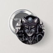 Bast Cat Goddess Egyptian Ronde Button 5,7 Cm (Voorkant /achterkant)