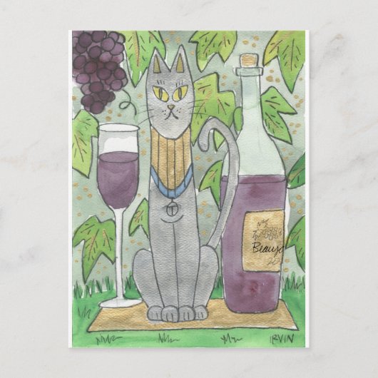 Bast en Beaujolais Briefkaart (Voorkant)