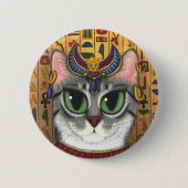 Bast Goddess Egyptian Bastet Cat Art Button (Voorkant)