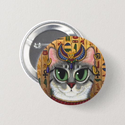Bast Goddess Egyptian Bastet Cat Art Button (Voorkant /achterkant)