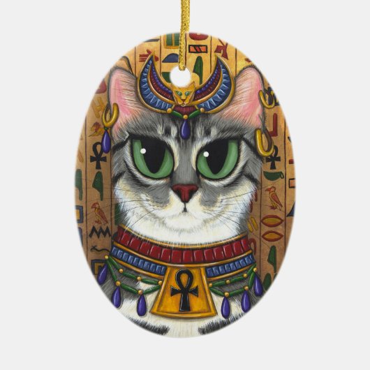 Bast Goddess Egyptian Bastet Cat Art Ornament (Voorkant)