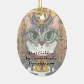 Bast Goddess Egyptian Bastet Cat Art Ornament (Achterkant)