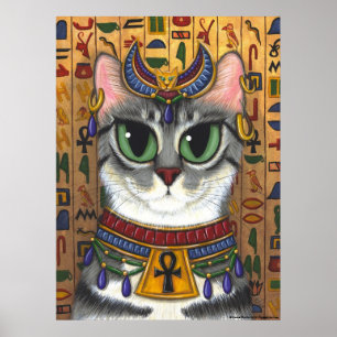Bast Goddess, Egyptisch Poster voor gebastetenkat