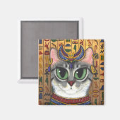 Bast Godin, Egyptische Bastet Kat Art Magnet (Voorkant / Achterkant)