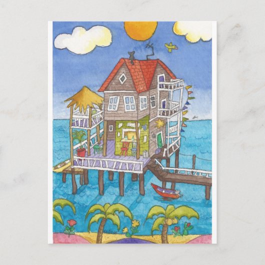 Bast op het water briefkaart (Voorkant)