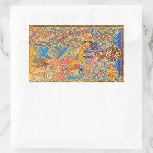 Bast Rechthoekige Sticker (Tas)