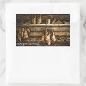 Bast schoenen aan de wand rechthoekige sticker (Tas)