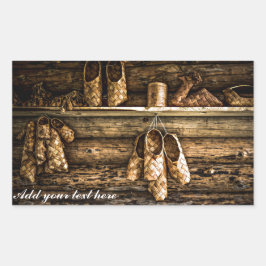 Bast schoenen aan de wand rechthoekige sticker