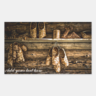 Bast schoenen aan de wand rechthoekige sticker