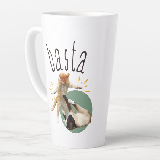 Basta (met Katten) Latte Mok (Linkerhoek)