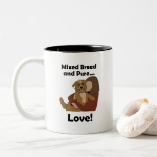 Bastaard Hond Gemengd Ras Pure Liefde Huisdier Ver Tweekleurige Koffiemok