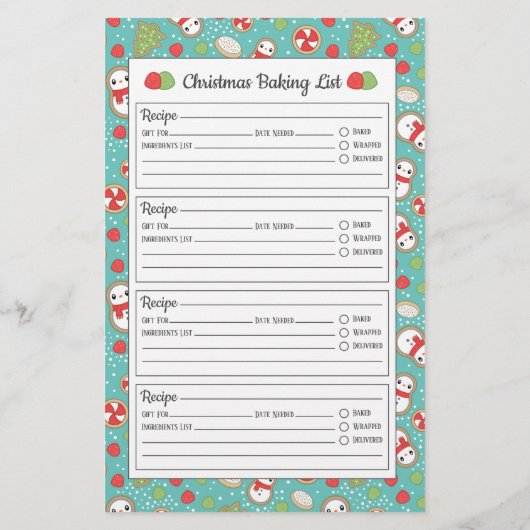 Bastabel voor Cute Red- en Blue-kerstpatroonbakken (Achterkant)