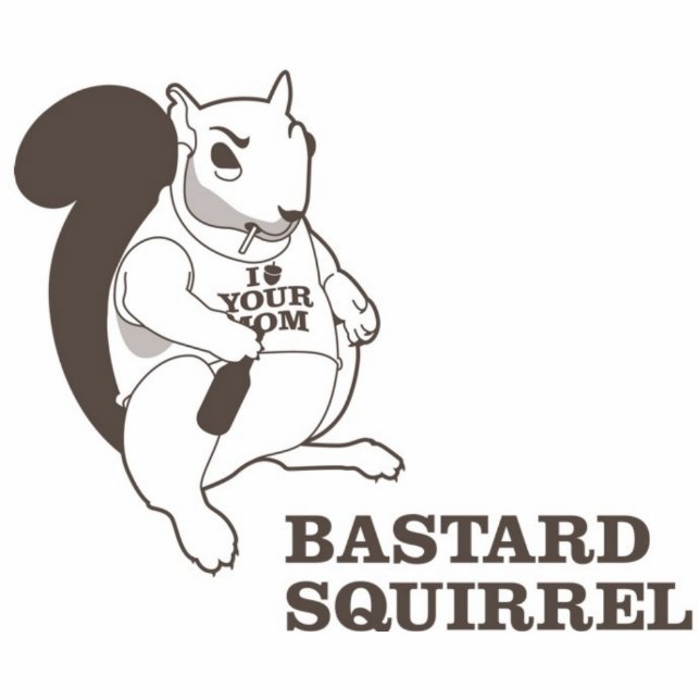 Bastard Eekhoorn in 3D Staand Fotobeeldje (Voorkant)