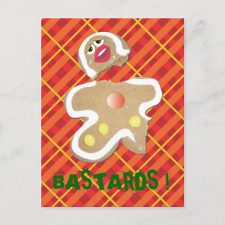 'BASTARDS'. koekjesman met een humoristische kaart