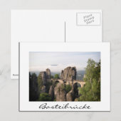 Bastei Bridge (Basteibrücke) wit briefkaart (Voorkant / Achterkant)