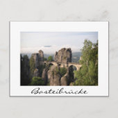Bastei Bridge (Basteibrücke) wit briefkaart (Voorkant)