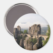 Bastei Bridge in Duitsland ronde magneet (Voorkant / Achterkant)