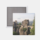 Bastei Bridge in Duitsland ronde magneet (Voorkant / Achterkant)