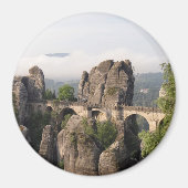 Bastei Bridge in Duitsland ronde magneet (Voorkant)