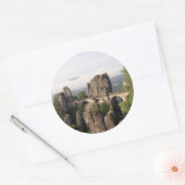 Bastei Bridge in Duitsland ronde sticker (Envelop)