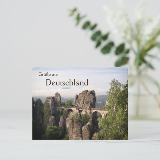Bastei Bridge in Duitsland tekstbriefkaart Briefkaart (Staand voorkant)