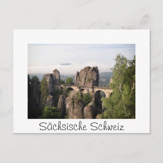 Bastei Bridge in Sächsische Schweiz White briefkaa Briefkaart (Voorkant)