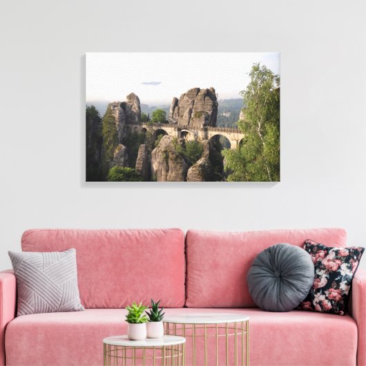 Bastei Bridge in Saksisch Zwitserland canvas (Insitu (Woonkamer))
