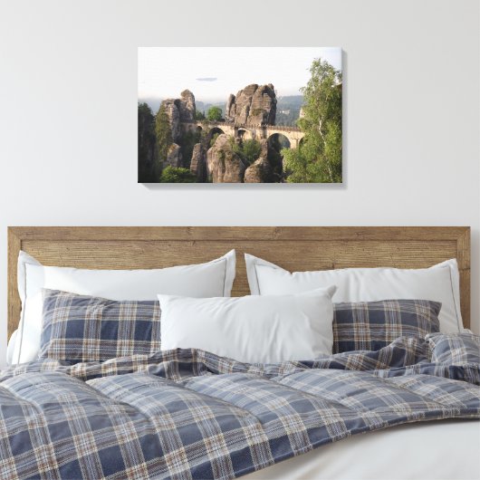 Bastei Bridge in Saksisch Zwitserland canvas Afdruk (Insitu (Slaapkamer))