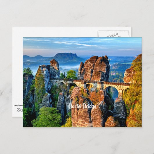 Bastei Bridge, Saxon, Zwitserland Briefkaart (Voorkant / Achterkant)