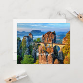 Bastei Bridge, Saxon, Zwitserland Kaart (Voorkant / Achterkant in situ)