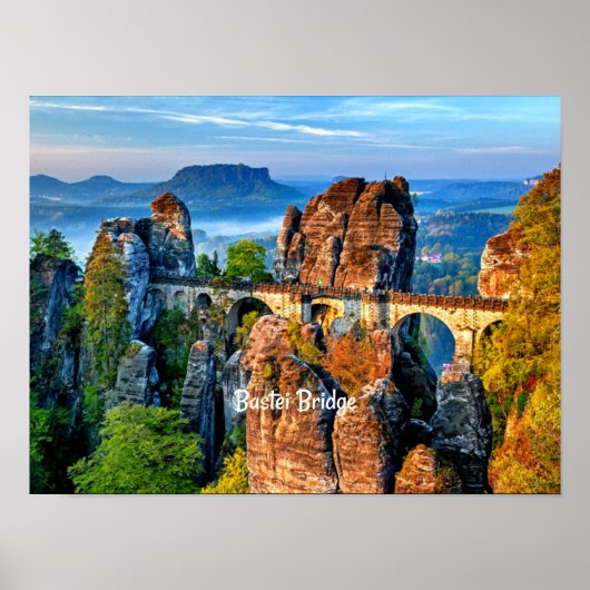 Bastei Bridge, Saxon, Zwitserland Poster (Voorkant)