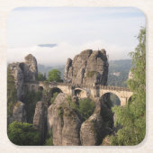 Bastei-brug in het onderzetter Saxon-Zwitserland (Voorkant)