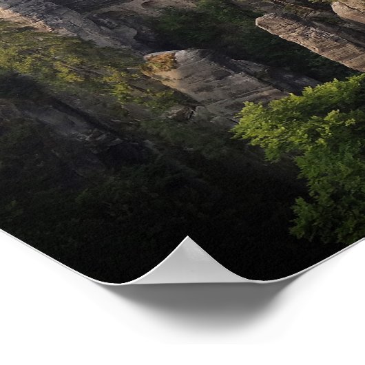 Bastei-brug in het poster Saxon-Zwitserland (Hoek)