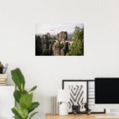 Bastei-brug in Saksisch Zwitserland poster (Thuiskantoor)