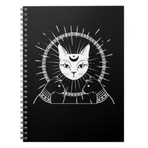 Bastet Ancient Egypt Cat Crescent Gothic Moon Notitieboek