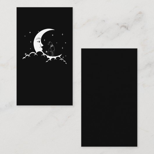 Bastet Ancient Egypt Cat Gothic Moon Crescent Visitekaartje (Voorkant / Achterkant)