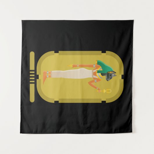 Bastet Ancient Egypt Goddess Tapestry Wandkleed (Voorkant (horizontaal))