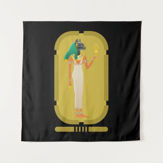 Bastet Ancient Egypt Goddess Tapestry Wandkleed (Voorkant)