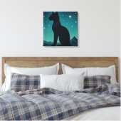 Bastet Canvas Sterrenbeeld Egyptische Kattenkunst Afdruk (Insitu (Slaapkamer))