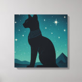Bastet Canvas Sterrenbeeld Egyptische Kattenkunst Afdruk (Voorkant)