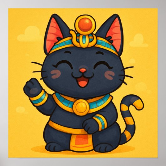 Bastet Cat | Egyptische godin | Schattige Egyptisc Poster (Voorkant)