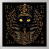 Bastet Cat Goddess Poster | Egyptisch goud (Voorkant)