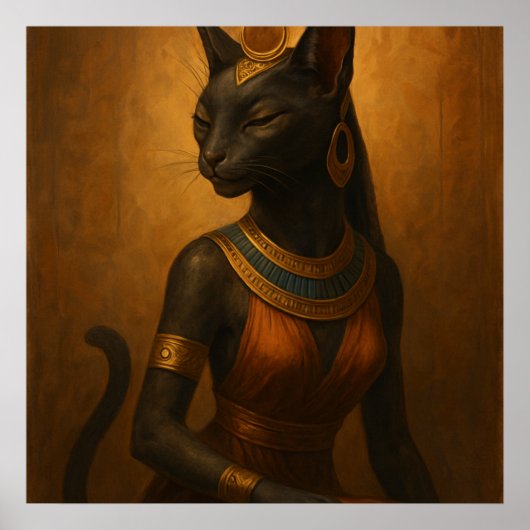 Bastet Cat Goddess Poster - Egyptische kunst (Voorkant)