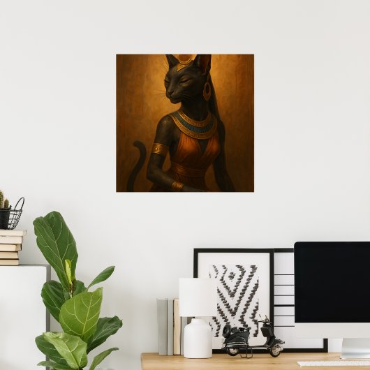 Bastet Cat Godin Egyptisch Poster (Thuiskantoor)