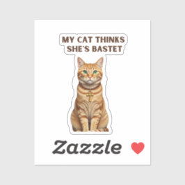 Bastet Cat Sacred Premium Sticker Gold